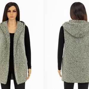 Love Tree Teddy Bear Vest Hoodie Olive Color‎ Sizes S,M NWT